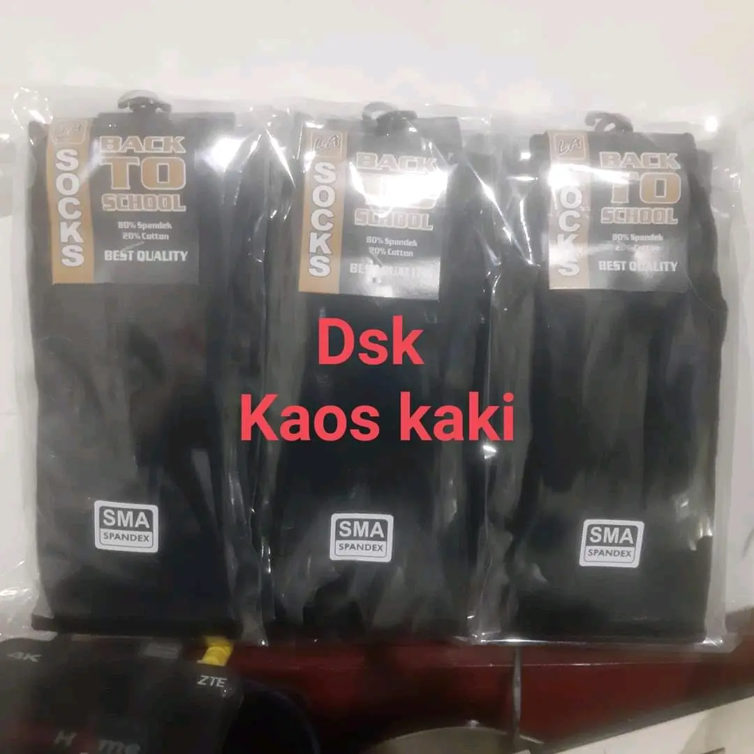 L A SMA Kaos Kaki Hitam Polos Sekolah Olahraga Kerja Unisex Bahan Spandek Polyester Pelindung Kaki Dari Sepatu Sendal