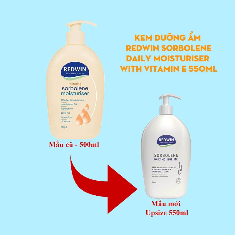 Kem dưỡng ẩm Redwin Sorbolene Daily Moisturiser With Vitamin E 550ml - Cấp và khóa ẩm cho da Làm Đẹp Da Dưỡng Da Body Dưỡng Body Lotion Vitamin C Women Nữ Dâu