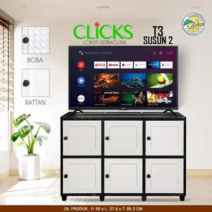 Lemari Meja TV Plastik TABITHA CLICKS TOWER 3 SUSUN 2 Furniture