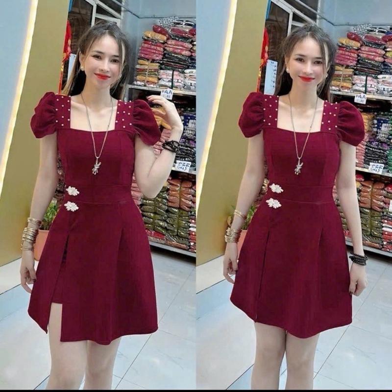 Mã H32 Sét Đầm Kèm Quần Đính Hạt Hai Bên Vai có size từ 42-68kg 4