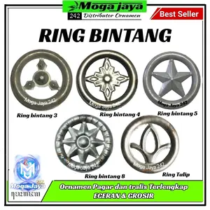 ornamen tralis ring bintang besi plat dekorasi pagar