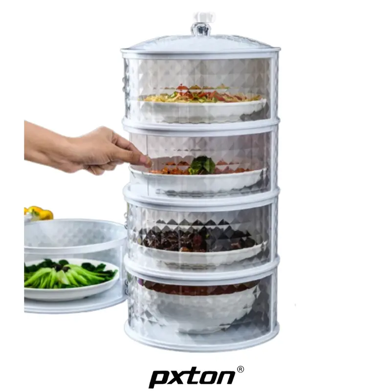 COD - PXTON - Multilayer Rak Plastik Penyimpanan Tempat Makanan / Food storage 4 susun / tudung saji / tudung saji 4 susun / tudung saji 5 susun / rak / tudung saji multifungsi / rak dapur / dapur / perlengkapan rumah / peralatan makan / makanan Diamond 4