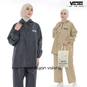 VALORA Jas Hujan Setelan Dewasa Mantel Hujan Baju Celana Kain Tebal Elastis ANTI AIR