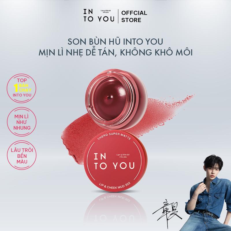 Son Bùn Hũ Shero INTO YOU Mịn Lì Nhẹ Dễ Tán, Không Khô Môi Dùng Cho Môi Và Má 5g