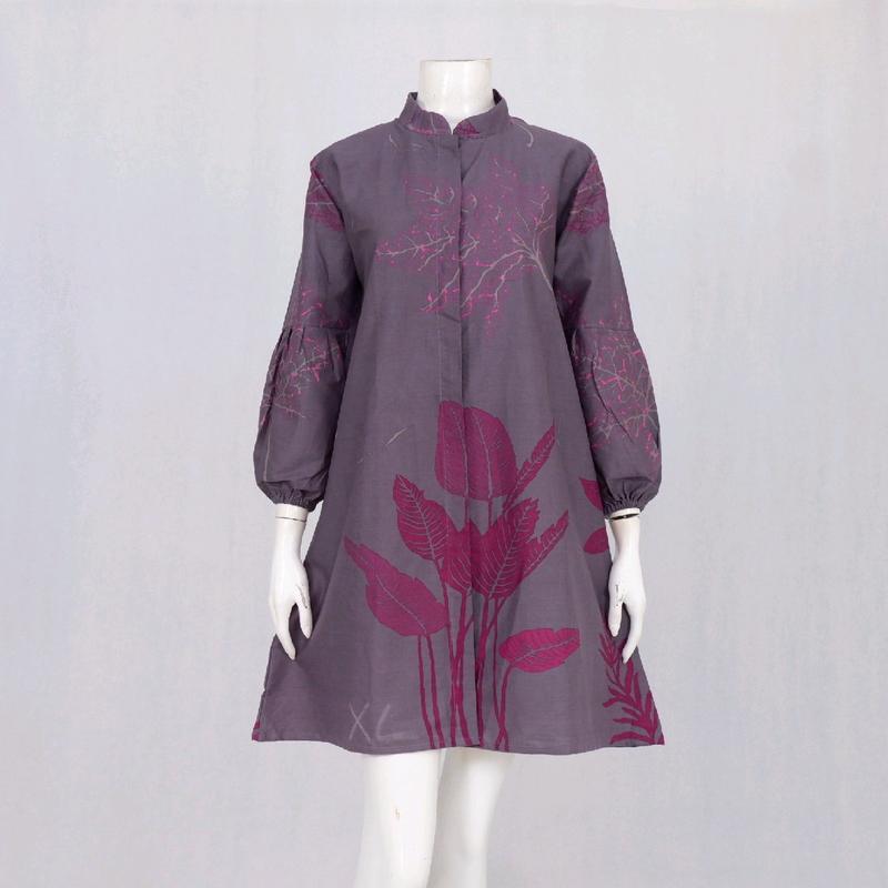 Tunik Wanita Batik Anyelir Rinjani Berkerah Formal SMLXLXXLXXXL Kancing Depan Cantik Elegan Katun Kantor 8