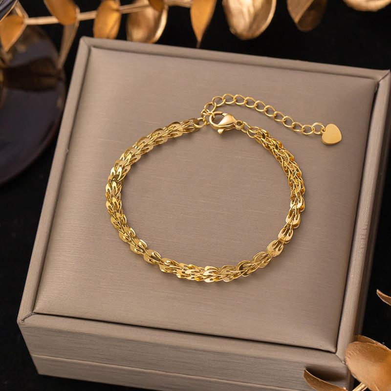 Product Introduction of 【 48 Styles】 Titanium Steel Gold Bracelet ,  Not Fade Bracelet for Women Stainless Bracelet Rose Gold Accessories 38