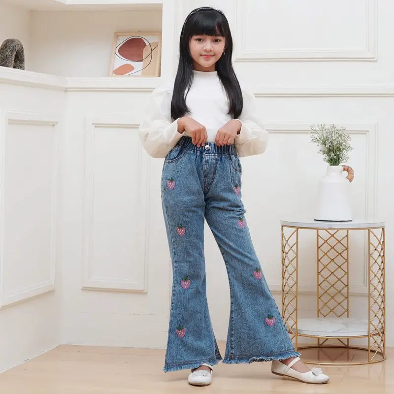 Celana cutbray bahan jeans dari usia 2th-12th 3
