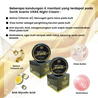 VIERA Night Cream 10 gram I with Retinol Krim Malam Perawatan Membantu melembapkan serta menutrisi kulit wajah, sebagai antioxidant 2
