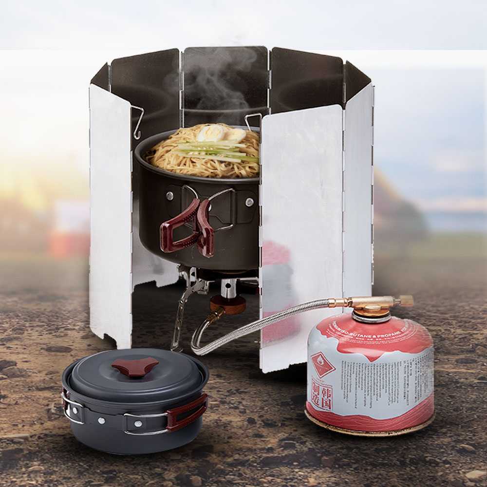 ELOS-10 Plat Penahan Angin Kompor Camping Stove Windshield Aluminium - E002