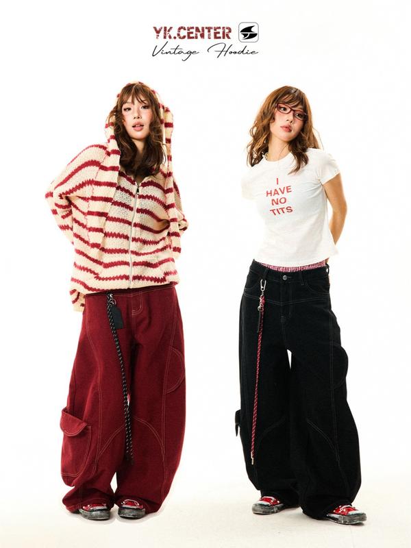 Quần jean dài túi hộp SARAMIA quần bò retro phong cách đường phố hottrend 2025 dày dặn cho nam nữ D24