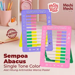 Sempoa Sengpoa Suipoa Abacus Moshi Single Tone Mainan Edukasi Anak Hitung Aritmatika Warna Pastel