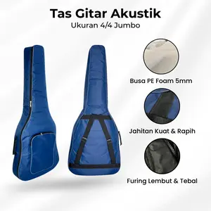 Tas Gitar Akustik Jumbo Ransel - Busa 5mm Tebal & Kuat | Anti Air