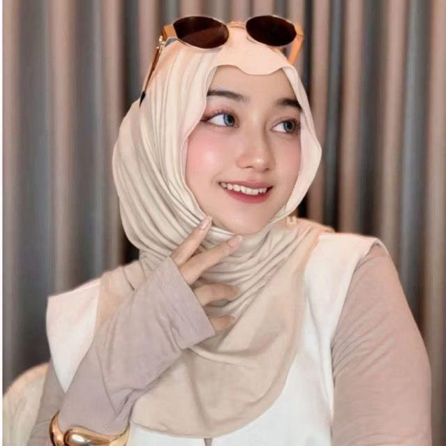 HIJAB INSTAN JISOO BERGO HUMA BAHAN JERSEY COOLTECH MELEYOT PASMINA INSTAN KEKINIAN