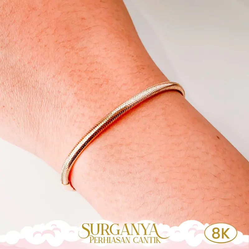 Macan Gold Kadar Muda 8K White & Yellow Gold Bracelet - Gelang RORO Variasi Melar By Yt Utama Putra 1