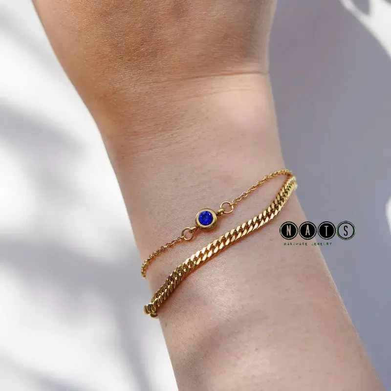 Nats Living: Gelang Tangan Titanium Wanita Anti Karat, Sisik Naga Cubani 2