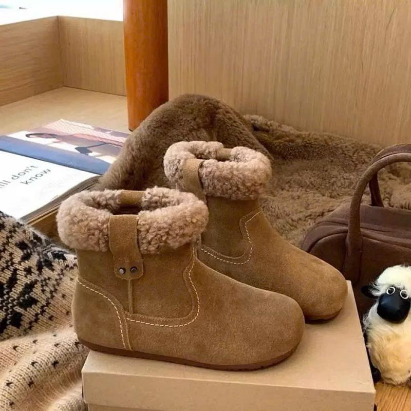   LanAnhQC99-BST 2025  Bốt nữ Da lộn QCCC Full lót lông cừu siêu ấm đế 1 cm êm nhẹ phong cách trẻ trung năng động LUNAR 