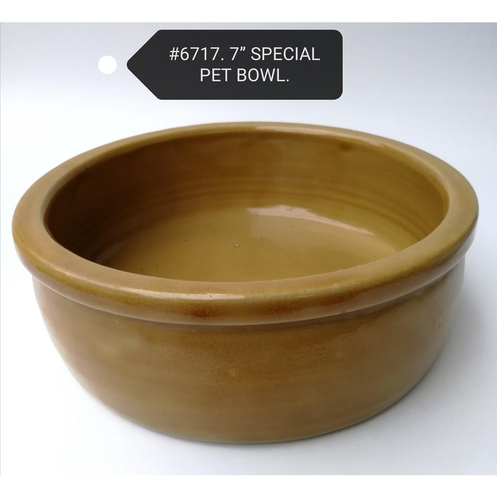 Pet Cat Rabbit Dog Food Feeding Water Drinking Bowl Clay Ceramic 6717 7inch Smooth Bekas Makan Minum Kucing Arnab Anjing
