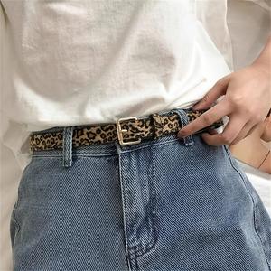 European and American Style Leopard Print Brown Metal Buckle Belt Subculture All-match Style