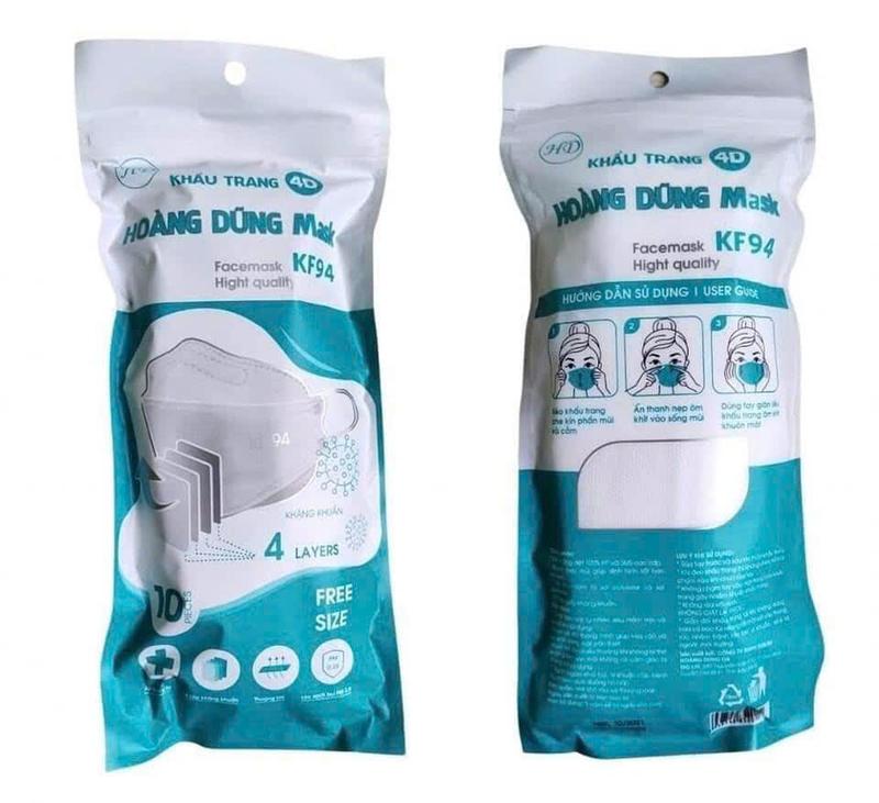  THÙNG 300 CÁI KHẨU TRANG KF94 HOÀNG DŨNG MASK 4LỚP kháng khuẩn bụi mịn mang  Thoải mái phụ kiện 