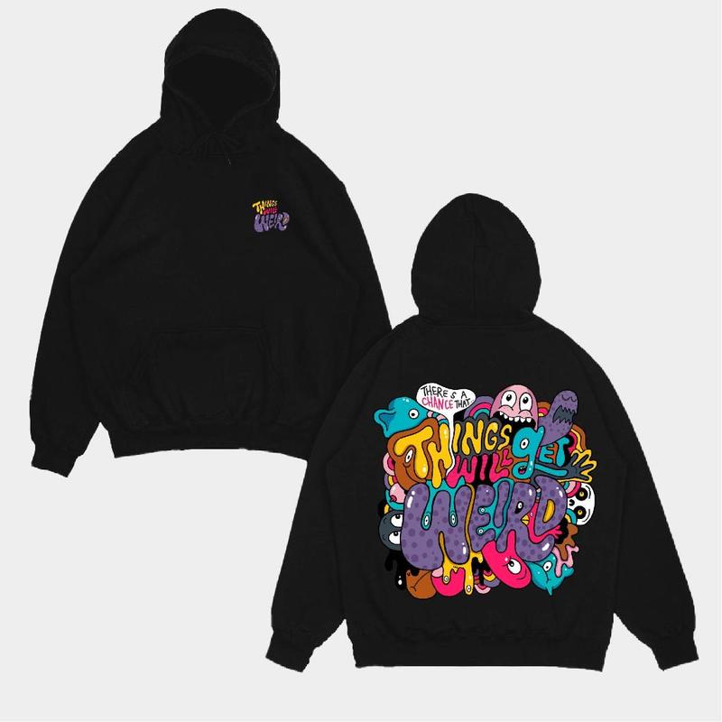 SWEATER POLOS Hoodie Jumper THINGS WILL WEIRD ( Sablon Depan Belakang ) Size M-XXL ( Pria & Wanita ) 0