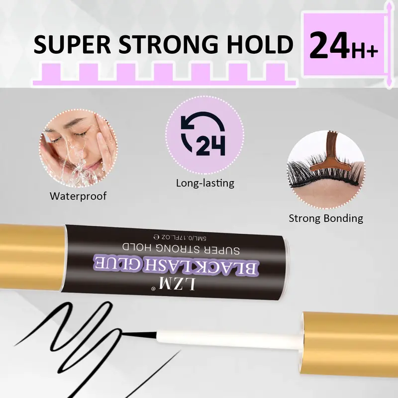5ml Latex Free Eyelash Black Glue Waterproof Strip Lash Glue 1