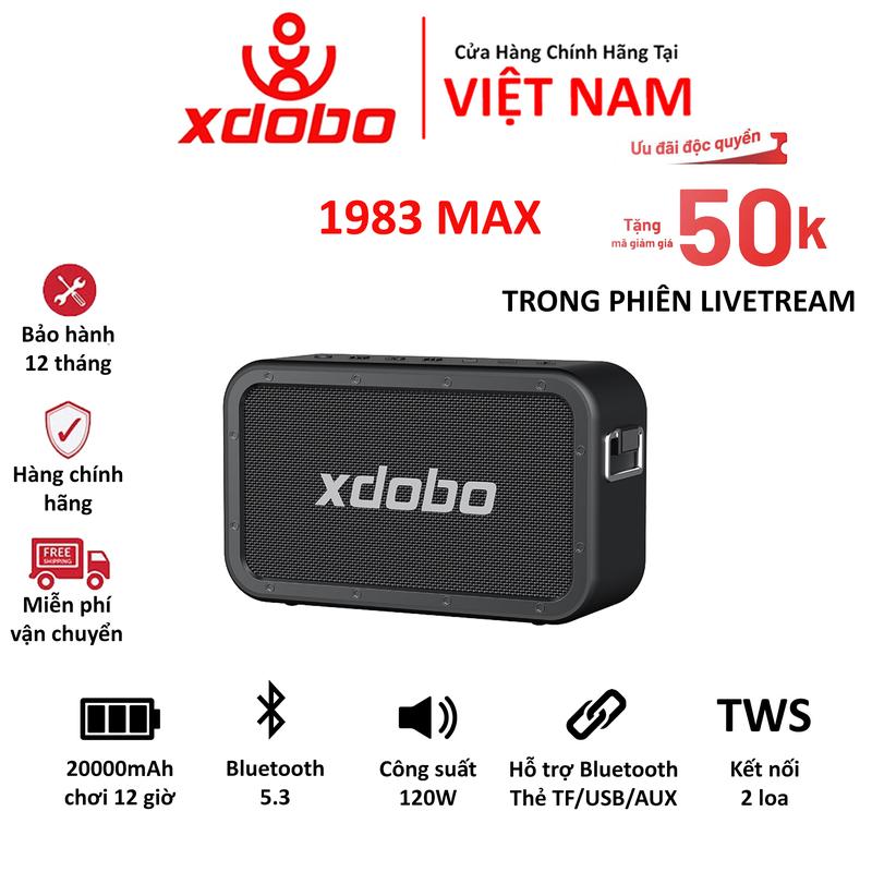Loa Bluetooth 5.3 Xdobo Wake 1983 Max 120W Loa Bass Trầm Ấm, Mid Treb Sáng, Âm Thanh Trong Chi Tiết, Loa 2 Mặt Âm Thanh 360 Độ - BẢO HÀNH 12 THÁNG Nghe Nhạc Củ Loa