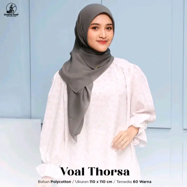 Hijab Umama Scarf Polos Voal Thorsa 100% Original Square Muslim Casual 2