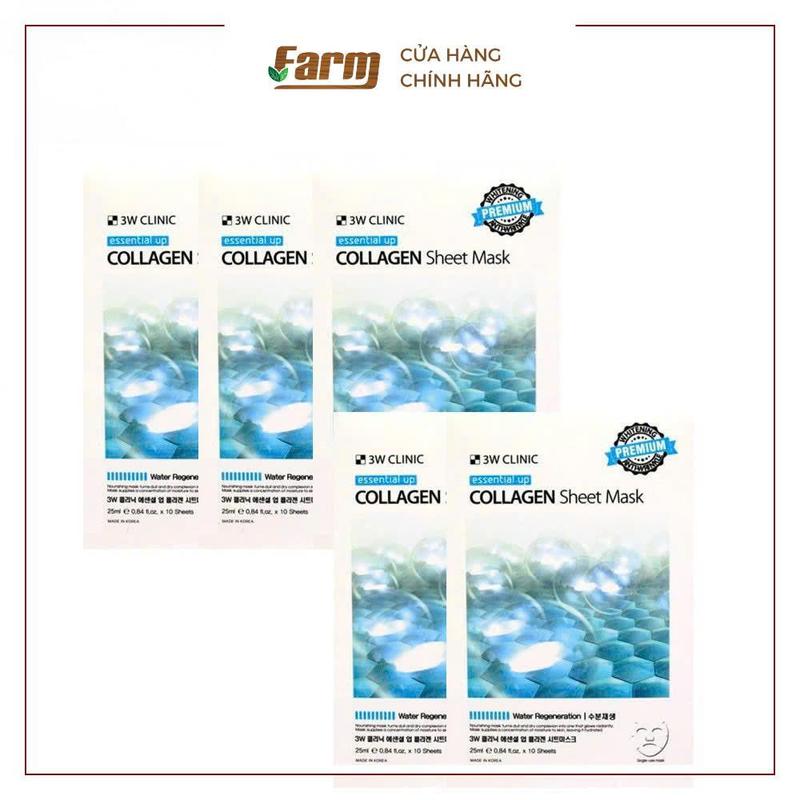 Combo 10 Mặt Nạ Collagen 3W Hàn Quốc Cao Cấp FARM - Skincare
