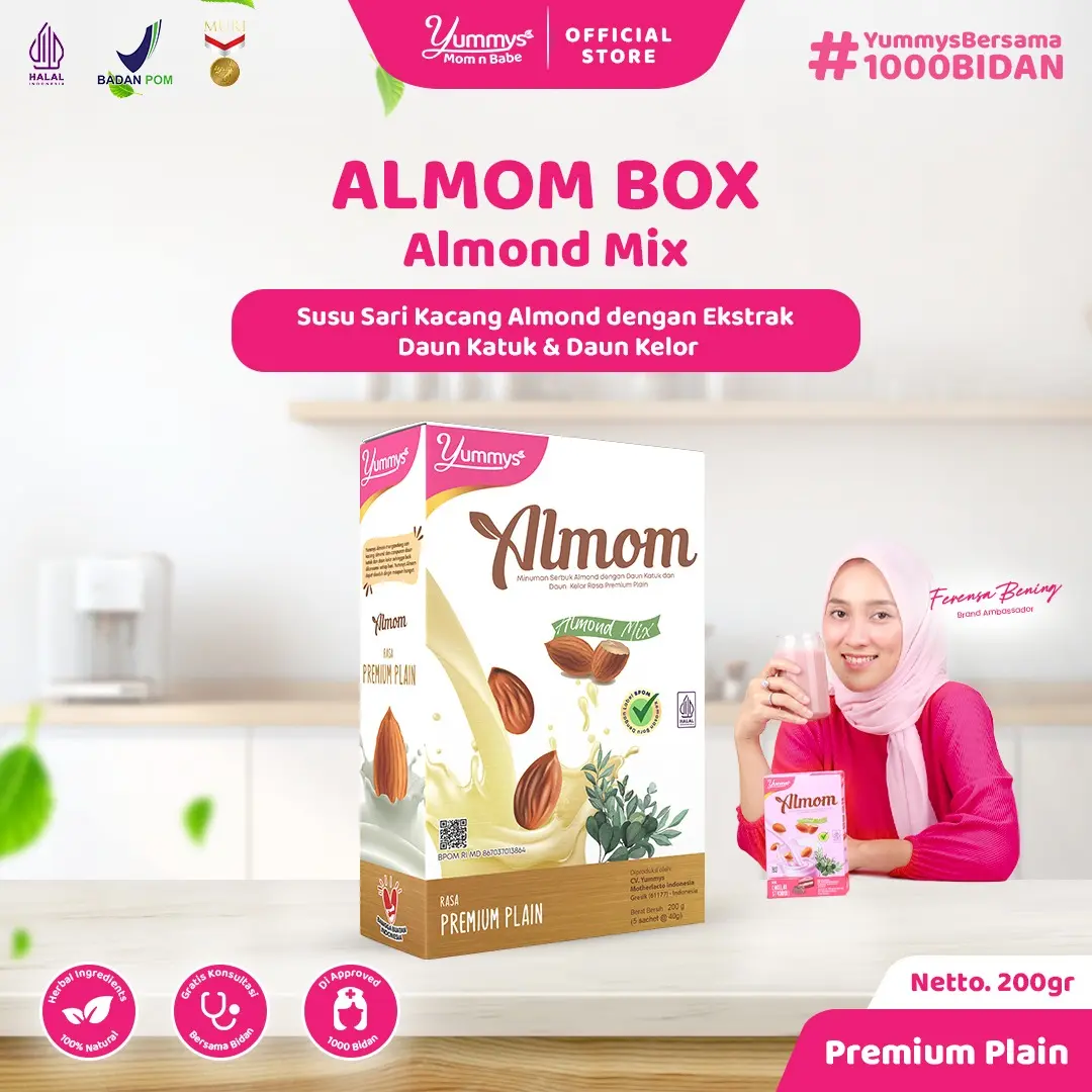 ALMOM MILK BOX Premium Plain- Susu Almond Kaya Antioksidan - Nutrisi Lengkap | Minuman Sehat - Multivitamin
