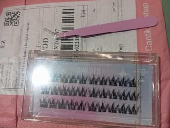 Product Review of [TANPA LEM] BAISISI Bulu Mata Palsu Individual Lashes Z11 Korean Segmentasi + FREE TWEEZER | eyelash extension | Douyin Lashes | Eye Make Up from D**i 0