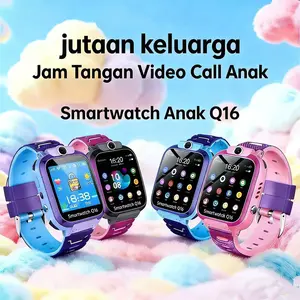 [Produk Asli Resmi]Smartwatch Q16  Mendukung panggilan telepon seluler, ponsel 2G  Gps, Foto,Kamera、Anti Air Jam tangan anak anak Waterproof Kids Smart Watch