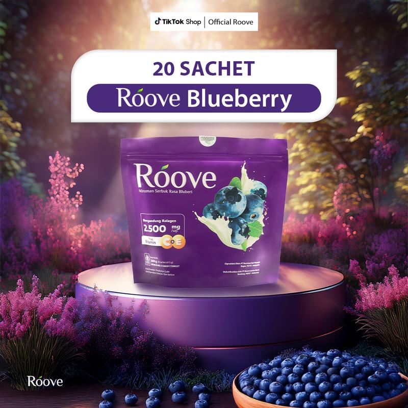 Roove Collagen Drink 20 Sachet Best Deal - Minuman Kolagen Rasa Blueberry 0