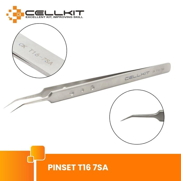 Gambar CELLKIT Pinset Bengkok Stainless Steel T16 7SA Premium Presisi dari CELLKIT Kota Surabaya Tokopedia