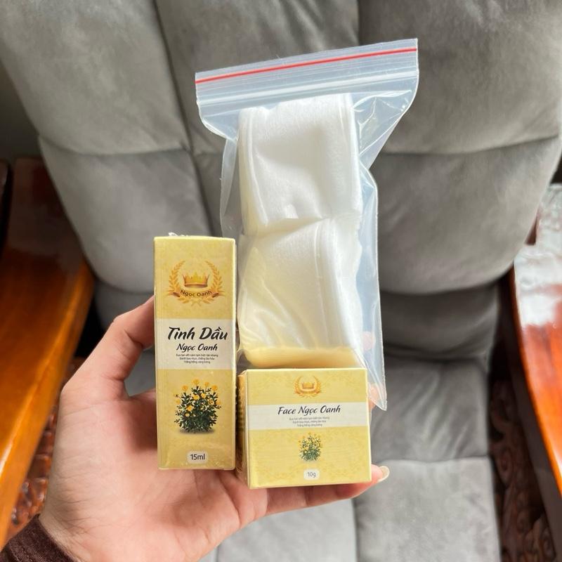  Combo Kem Face Ngọc Oanh Kèm Bông Tẩy Trang 
