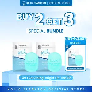 KOJIC PLANKTON - [SPECIAL LIVE] - [3 PCS] BRIGHT & GLOW SOAP 90GR | Glowing & Cerah Sabun Kojic 90gr