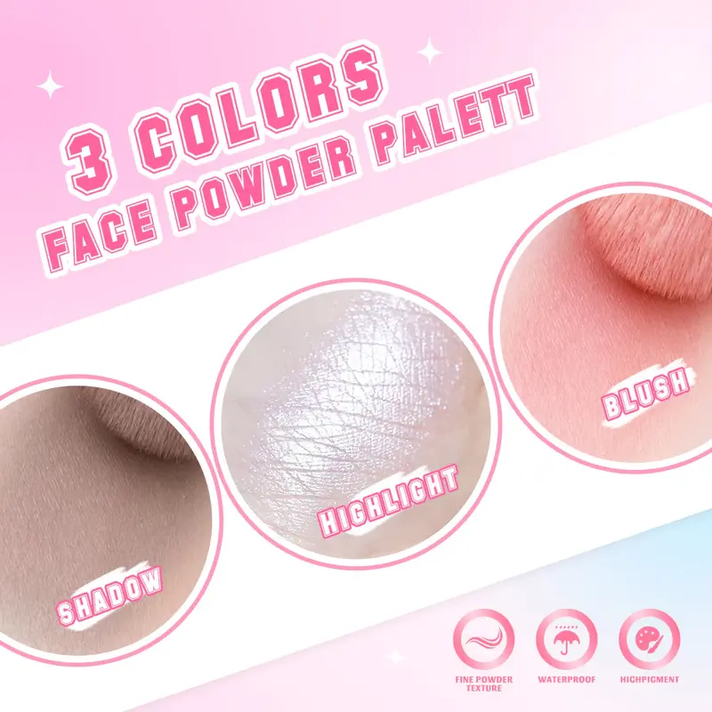 Saniye E0358 Multi Fungsi Blush On Glitter Highlighter Palette Contour Eyeshadow Palette 3