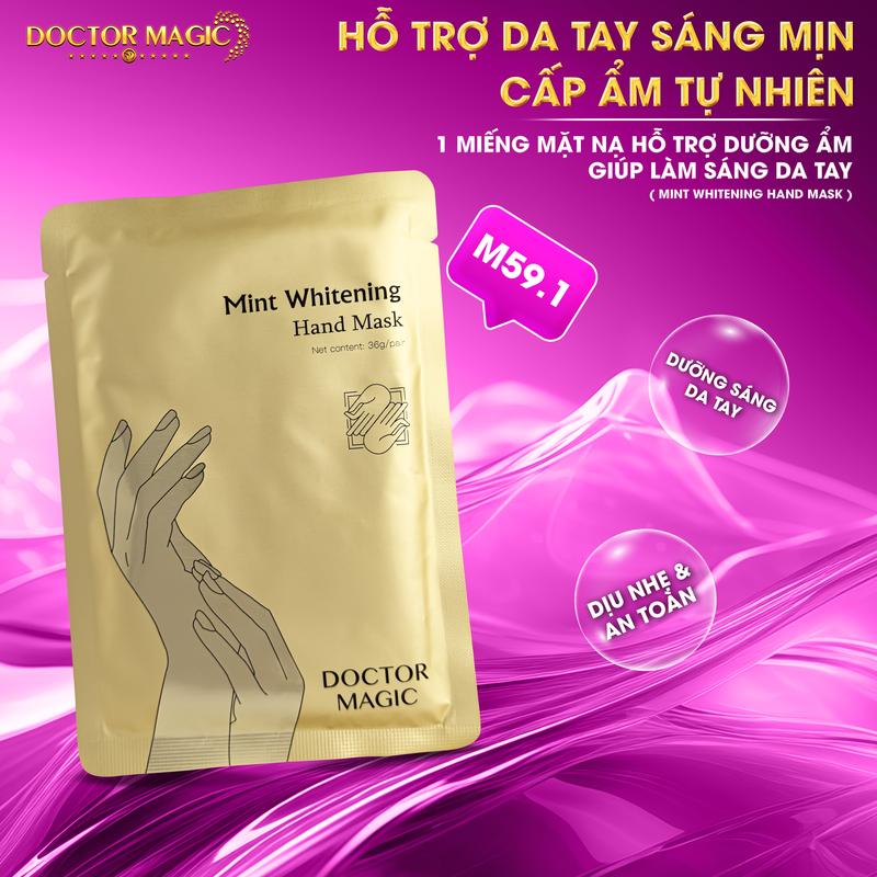M59.1 - 1 Miếng  Mặt Nạ Hỗ Trợ Dưỡng Ẩm Giúp Làm Sáng Da Tay Doctor Magic - Mint Whitening Hand Mask - 36g