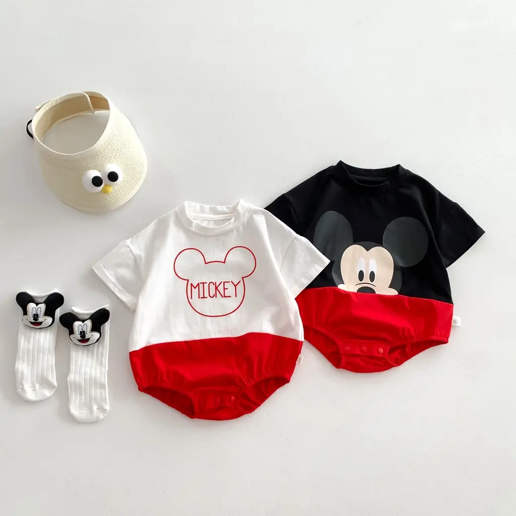 Newborn Baby Romper Cotton Loose Mickey Baby Jumpsuit Baby Fashion Baby Clothes 0-24 Months