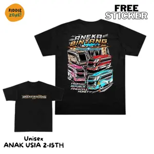 Kaos JetBus Aneka Bintang Baju Bus Mania Anak Laki Laki 2-15th Free Sticker Distro Combed 30s Unisex Anak Usia 2-15th