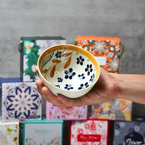 Hampers Mangkok Set Keramik Motif Korea Isi 1 Plus Box