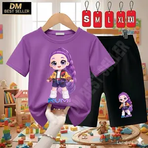 Kaos Anak 1-10Tahun RUMI HUNTRX Setelan Perempuan Pakaian Baju Celana Anak Nyaman Di Pakai Untuk Sehari Hari Olahraga / Outdoor