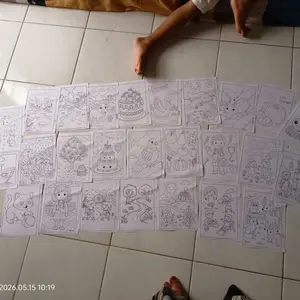 50 Lembar kertas mewarna anak uk kertas A5 banyak pilihan tema gambar lucu menarik dan edukatif