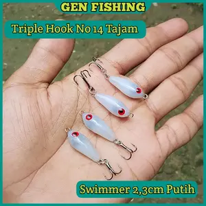 Swimmer Lure Pancing Hampala 2,3cm Swimbait Gluestick Umpan Casting Hampili Lure Upil putih Micro