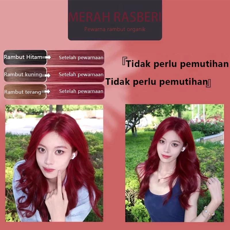 warna rambut cerah Pewarna rambut merah raspberi cat rambut Tidak melukai kulit kepala dan rambutPewarna rambut untuk menutupi uban (cat rambut hair color,warna rambut tanpa bleaching,hair color garnier,pewarna rambut halal cat rambut burgundy)