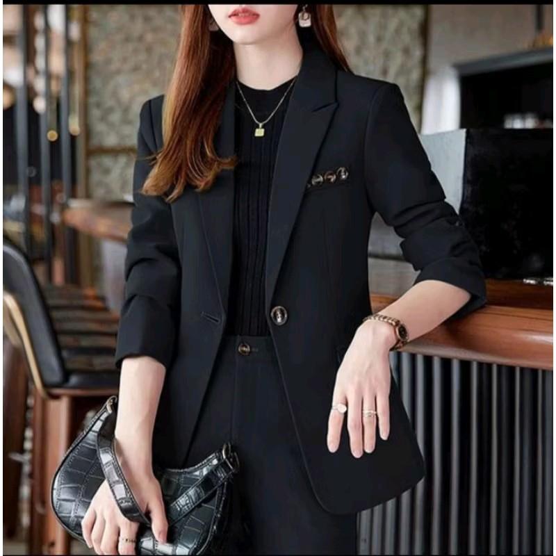 Jas Wanita Blazer Korean Motif TerbaruJas Kerja Kantoran Wanita 0