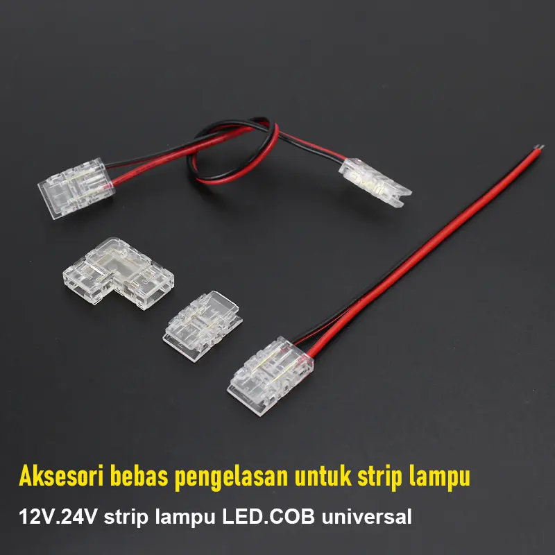 Aksesori strip lampu COB jalur colokan adaptor aksesori strip lampu tempel SMD