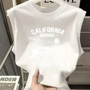 Rompi tanpa lengan tebal untuk pria, lapisan dasar musim panas serbaguna, hitam dan putih, kaos olahraga, gaya terbaru kaos pria dan wanita 2026.