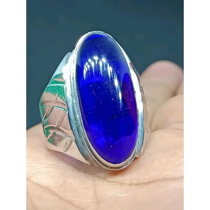 Cincin Aksesoris Pria King Saphire Model Pandan Stenllis Rings