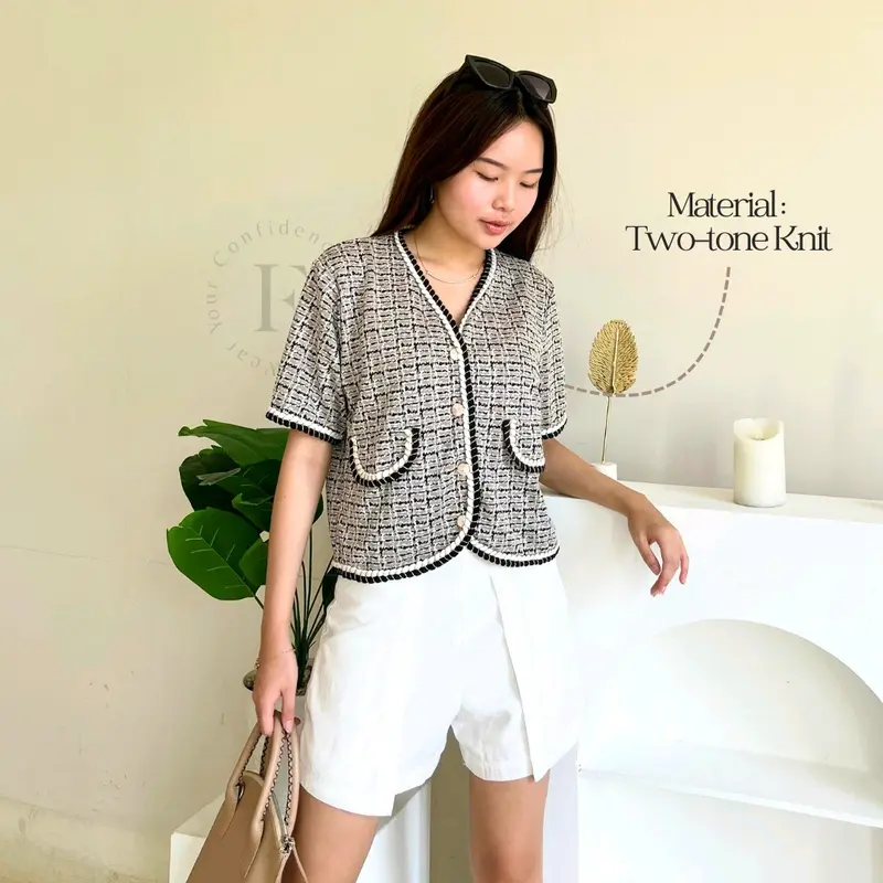 [Dear Femme] Ailee Top | Premium Knit Collection | Atasan rajut wanita lengan pendek 3