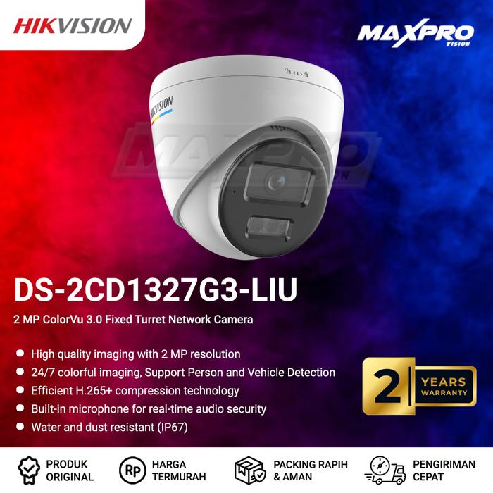 Promo DS-2CD1327G3-LIU - HIKVISION IP 2MP COLORVU HYBRID LIGHT AUDIO